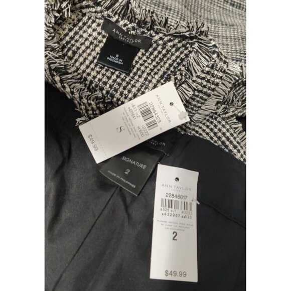 Ann Taylor Tweed Set S Top & Shorts  Black Fringe Summer NEW - Picture 11 of 11